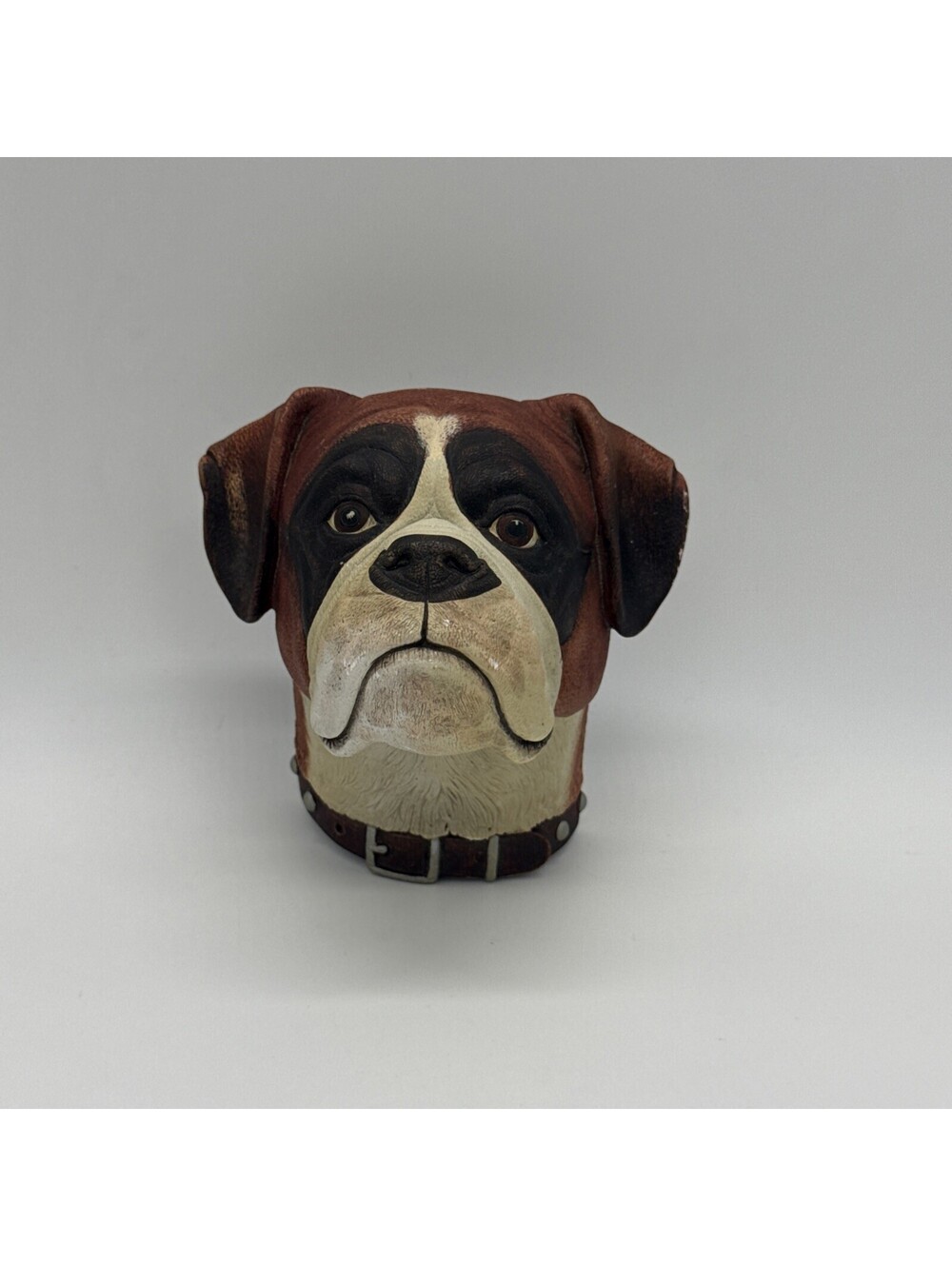 Vintage 1987 Legend Products Boxer Dog Head Wall Plaque Chalkware England